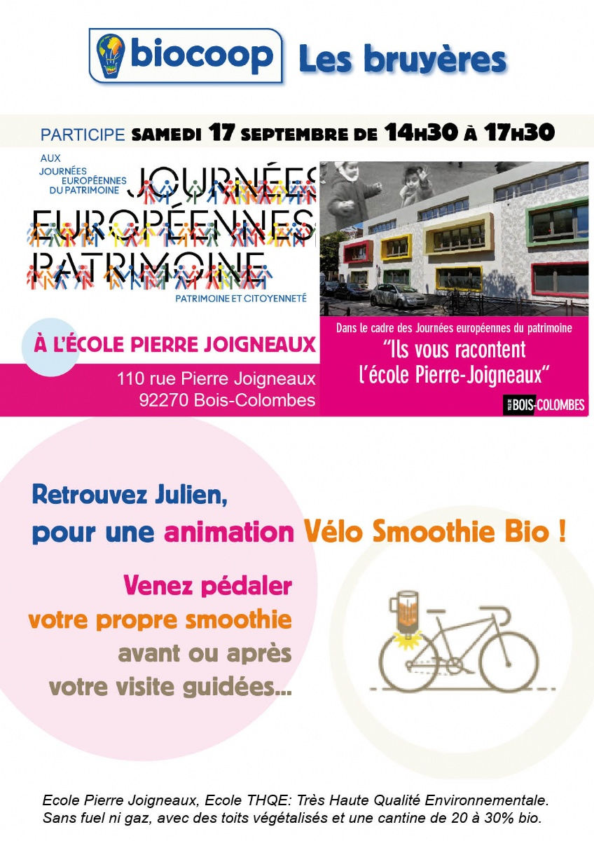 Vélo smoothie Biocoop à l'école PIerre Joigneaux! Vélo smoothie Biocoop à l'école PIerre Joigneaux!